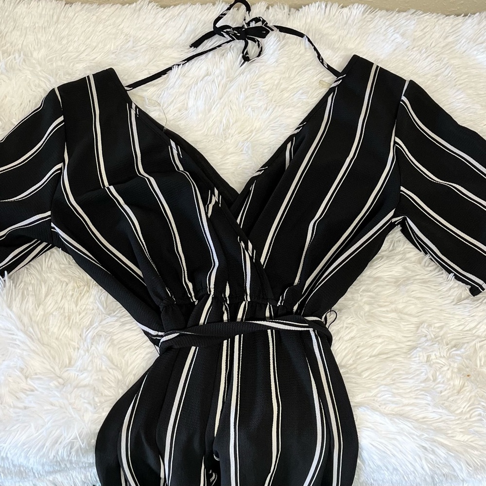 Black and white striped romper jumpsuit Medium